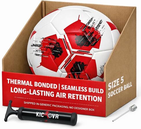 Soccer Balls Size 4 & 5 – Thermal Bonded Professional Training Ball for Youth, Kids, & Adult, Club, Leagues, Match Performance – Outdoor Soccer Balls with Pump for Boys & Girls in Saudi Arabia