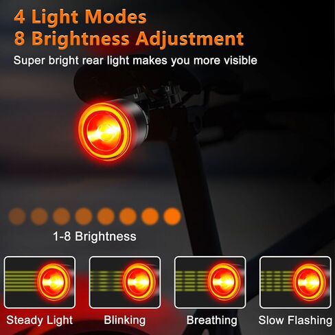 NineLeaf Bicycle Tail Light Rechargeable,Bike Tail Light with Alarm and Remote,Bike Alarms for Ebikes,IP65,113dB Alarms, Level 7 Sensitivity, Auto ON/Off Bike Tail Light with Smart Brake Lights in Saudi Arabia