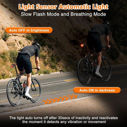NineLeaf Bicycle Tail Light Rechargeable,Bike Tail Light with Alarm and Remote,Bike Alarms for Ebikes,IP65,113dB Alarms, Level 7 Sensitivity, Auto ON/Off Bike Tail Light with Smart Brake Lights in Saudi Arabia