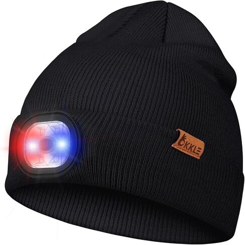 LED Beanie Hat with Light,USB Rechargeable Winter Knitted Cap,3 Light Modes (High/Low/Strobe),for Men Women in Saudi Arabia