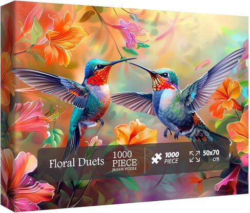 Colorful Birds Garden Puzzles for Adults 1000 Pieces, Flower Nature Jigsaw Puzzles, Cute Scene Art Puzzles in Saudi Arabia