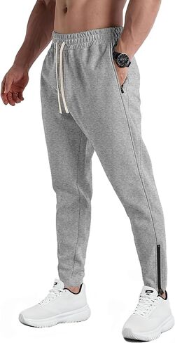 بنطال رياضي رجالي من PLEPAN مزود بجيوب بسحاب ومناسب لتمارين الركض لتدريبات كمال الأجسام في صالة الألعاب الرياضية in Kuwait