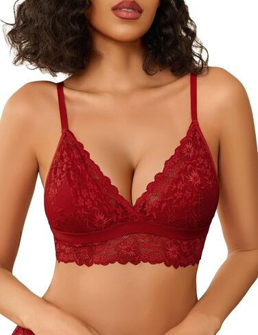 Avidlove Lace Bralette للنساء حمالة صدر لاسلكية غير مبطنة Bralette برقبة على شكل حرف V ملابس داخلية قصيرة in Saudi Arabia
