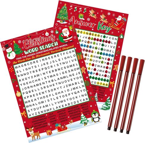 CAPODA 41 PCS Fall Word Search Card Card Game Fall Pumpkin Party Game 30 لاعبًا وبطاقة إجابة واحدة مع 10 أقلام لأوراق Maple Leaves Turkey Home Antives Party Supplies in Kuwait