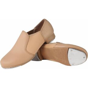 Dynadans Manmade Leather Slip On Tap Shoe Dance Shoes for Women and Men's Dance Shoes