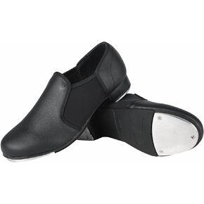 Dynadans Manmade Leather Slip On Tap Shoe Dance Shoes for Women and Men's Dance Shoes