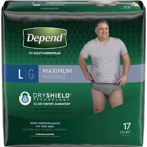 Underwear, Depend Max Absrb Men Lg (Units Per Pack: 17)
