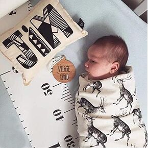Rosymormor Baby Growth Height Chart, 79" x 7.9" Hanging Ruler Wall Decals for Kids Boys Girls, Canvas and Wood Removable Measure Wall Ruler for Children (White) in Kuwait