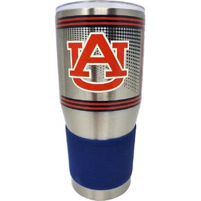 Boelter Brands Licensed NCAA Auburn Tigers Digital Hero 30oz Double Wall Stainless Steel Tumbler with Silicone Grip - Thermo-Insulated, Vacuum-Sealed, No-Sweat Design - BPA-Free