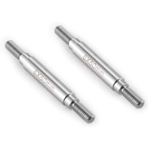 RCHUBAM 2Pcs Stainless Steel RC Links 1 Pair RC Steering Linkage Set M4 x 50mm/55mm/60mm/70mm/75mm~155mm Compatible with 1/10 Scale Axial Wraith SCX10 TRX-4 RC Crawler Car (60mm)