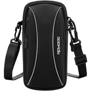 RDMODO Running Armband Phone Holder, Small Crossbody Shoulder Holsters Bag, Phone Arm Bands for Running Walking,Waterproof Running Phone Armband for iPhone 15 14 13 12 Pro Max Samsung 7.2 Inch (Black)