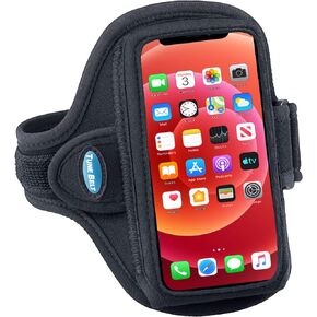 Tune Belt AB86.1 Cell Phone Armband Holder for iPhone 13 mini, 12 mini and SE 2020 - Water Resistant Sport Band for Running and Working Out (Black)