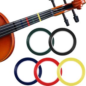 5 Rolls Violin Fingering Tape 49.2feet/15m 5 Colors Violin Finger Guide Stickers Waterproof PVC Cello Instrument Fingering Tape Pinstripe Tape, for Beginners Fretboard Note Positions