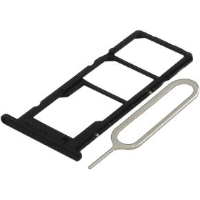 MMOBIEL Dual SIM Card Slot Tray Holder Replacement Compatible with Samsung Galaxy A02s 2021 - Incl. SIM Pin - Black