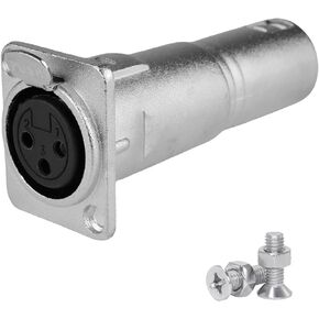 YiKaiEn 3-Pin XLR Female to Male Panel Mount Connector - Durable Microphone Adapter Coupler with Feedthrough Mount Socket, Ideal for Mixers and Audio Devices - Stable, Reinforced Audio Transmission