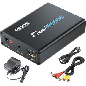 SUNNATCH HDMI to S-Video Converter, HDMI to Svideo RCA Converter, HDMI to Composite AV CVBS Audio Video Converter Adapter Includes RCA and S-Video Cables