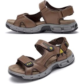 CAMEL CROWN Men's Sandals Genuine Leather Sports Open Toes Sandals Casual Elastic Outdoor Slippers for Water, Hiking, Sports, Beach, Swim, Travel