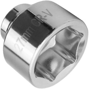 Shonee Heavy Duty 27mm Low Profile Fuel Filter Socket For Mercedes, Volkswagen, Hyundai, Kia, Minis, and Smart Cars With 27mm Oil Filter Caps, 3/8" Drive Oil Filter Removal Tool