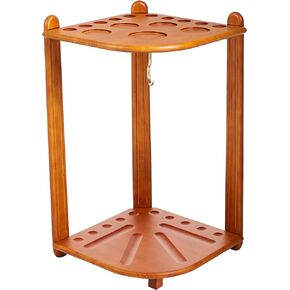 Viper by GLD Products Hardwood Corner Floor Billiard/Pool Cue Rack, Holds 10 Cues, Oak Finish, 26.25" L x 15.50" W x 15.50" H