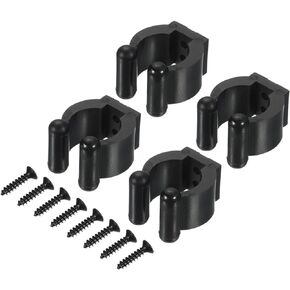 M METERXITY 4 Pack Billiards Cue Locating Clip Holder - Plastic Lightweight Pool Stick Clips, Wear-Resistant, Apply to Fishing Rod Pool Cue (17mm Dia, Black)