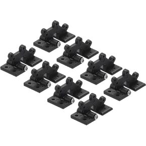 MECCANIXITY RC Hinges 1.2 Inch x 0.6 Inch Adjustable Black Hatch Hinge for RC Model Airplane Parts 8 Pcs