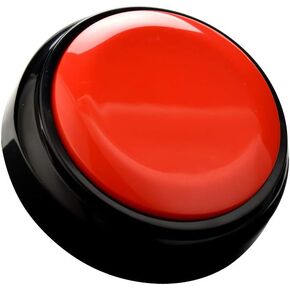 Recordable Button Voice Recording Button Dog Buttons for Communication Game Buzzer 30 Seconds Recordable Answer Buzzers Funny Gift for Office Home (Red)