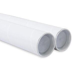 MagicWater Supply Mailing Tube 2 in x 6 in White - 2 Pack - for Shipping and Storage of Posters, Arts, Crafts, and Documents