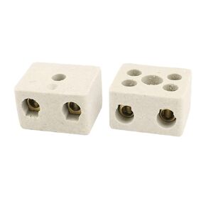 uxcell 2 Way 380V 30A Ceramics Terminal Blocks High Temp Ceramic Connectors 2pcs