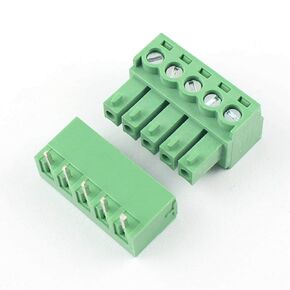 DBParts 10 Sets 5-Pin (5 Pole) 3.81mm Pitch Angle Screw Terminal Block Connector Panel PCB Mount DIY