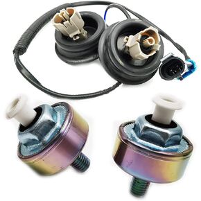 DEVMO 12589867 12601822 2 Knock Sensor with Harness Pair Kit Compatible with Chevy Silverado1500 Tahoe Express Suburban GMC Savana Sierra Cadillac Buick