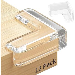 12 Pack Table Protectors, Corner Protector for Baby, Clear Furniture Corner Guards & Edge Safety Bumpers Cushion to Cover Sharp Furniture & Table Edges (12 Count (Pack of 1))