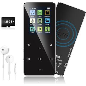 128GB MP3 Player，Daakro Music Player with Bluetooth 5.0 Shuffle, Single Loop, FM Radio, Built-in HD Speaker, Voice Recorder, HiFi Sound,Portable MP3 Player Ideal for Sport, Earphones Included in Kuwait