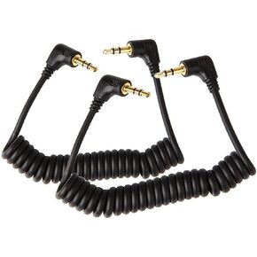 TIEDXIOY 2 Pack 3.5mm to 3.5mm Audio Coiled Cable, Replacement for SC2 3.5mm TRS Mic Patch Cord for Audio Mixers, Microphones, Cameras, Recorders, Car Speakers, and More-1.7FT