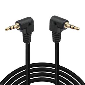 Short 3.5mm Right Angle Cable, Gold Plated 90 Degree 3.5 Male to Male Audio Stereo Jack Plug Car Aux 3-Pole TRS (20 cm)