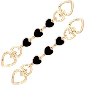 2pcs Purse Extender Chain, Bag Extender Exquisite Heart Design Purse Chains Extenders for Handbags Chain Strap Replacement for Handbags Purse (Black)