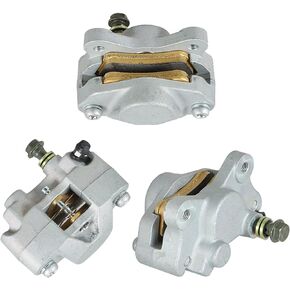 Silscvtt Front Rear Brake Calipers with Pads Replacement for Arctic Cat 250 375 400 300 454 500 0402-010 0402-011