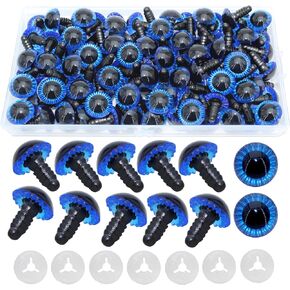 100Pcs Safety Eyes and Secure Washers - Thalinfayi 15mm Brown Plastic Safety Eyes Crochet Craft Eyes for Amigurumi, Crafts, Crochet Doll DIY Stuffies Worked Supplies
