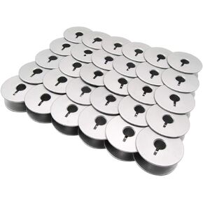 CKPSMS brand - #18034AS Aluminum Bobbins with Slot Compatible with/Replacement for Pfaff brand Grand Quilter 18", Juki brand TL-2200QVP Quilt Virtuoso Pro Longarm Quilter (30 PCS)