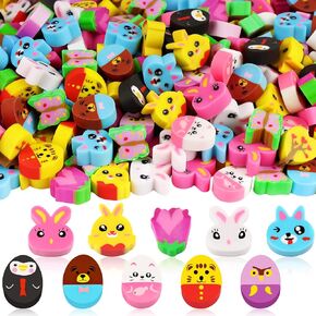 Easter Mini Erasers for Kids Bulk, 240 Pcs Easter Egg Bunny Rabbit Holiday Pencil Erasers, 12+ Styles Cute Small Tiny Erasers for Easter Gifts Decoration, Party Favors Homework Rewards Desk Pets