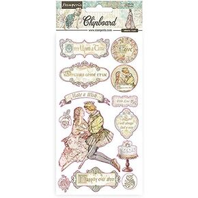 Stamperia Chipboard 15x30 cm - Sleeping Beauty, Teal, Yellow, Tan (DFLCB30) in Kuwait