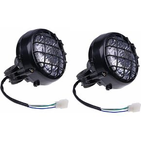 JEENDA X2 Headlights Compatible with Yamaha Banshee 1987-2006 3 Pin lights Warrior 1996-2001,Wolverine 1995-1999,Big Bear 1999,Kodiak 1996-1998