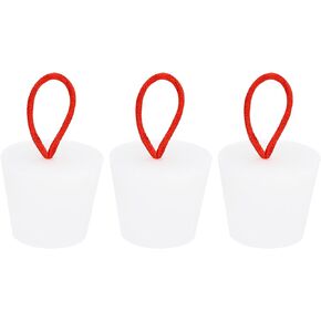 MECCANIXITY Silicone Rubber Tapered Plug 18 to 24mm Solid Bathtub Bungs Stopper with Handle for Test Tubes, Water Pipe, Drainage Hole, White 3 Pieces