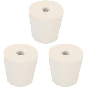 MECCANIXITY Rubber Tapered Plug 45mm to 56mm with Hole Test Tubes Bungs Stopper White for Lab Home 3 Pieces