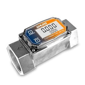 3/4 inch Turbine Flow Meter LCD Digital Display Flowmeter with NPT Counter Detachable Adaptor Flowmeters for Measuring Diesel Kerosene Gasoline Flows