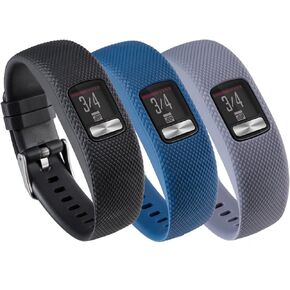 Band for Garmin Vivofit 4, Soft Silicone Replacement Watch Band Strap for Garmin Vivofit 4 Activity Tracker, Small, Large, Ten Colors (10PCS Bands, Small)