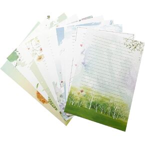 50 Pcs Writing Stationery Paper, Lined Writing Letter Paper Set, A4 Size, 10 Different Style