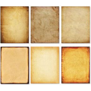 120 Pack Antique Stationery Paper - Old Fashion Aged Classic Vintage Assorted Design – Double-side Parchment Paper - Perfect for Certificate, Crafting, Invitations & other Art Projects - 8.5x11 Inches