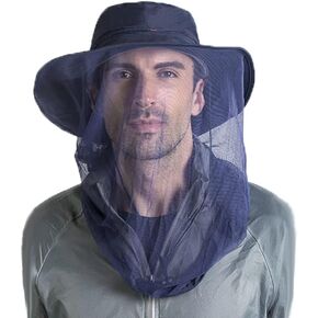 Sun Hat with Mosquito Head Net for Women Men Safari Hat Fishing Hat Boonie Sun Protection Cap Hat for Hiking Jungle Gardening