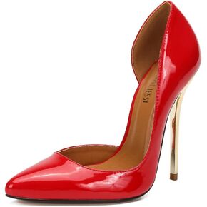 MAIERNISI JESSI Unisex Men's Women's D-Orsay Pointed Toe Stiletto Super High Heels Slip on Pumps