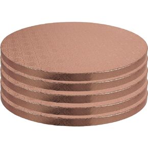 O’Creme Cake Board, White Round Cake Circles with Gorgeous Design, Sturdy & Durable 1/2" Thick Cake Drums, Round Cake Boards with 10" Diameter, Pack of 5 Disposable Cake Drums